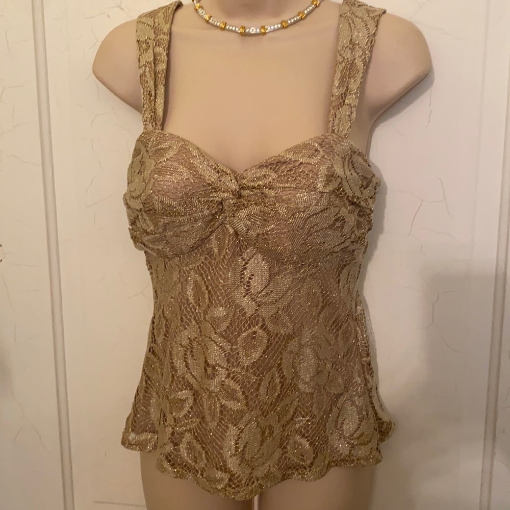 Cache lace gold top S
